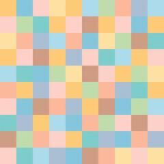Colorful abstract geometric seamless pattern. Vector background with multicolored  squared blocks. Bright and joyful checkered surface design