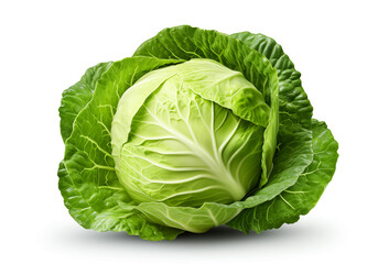 Fototapeta premium cabbage head isolated on white background.