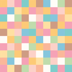 Colorful abstract geometric seamless pattern. Vector background with multicolored  squared blocks. Bright and joyful checkered surface design