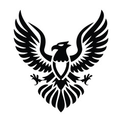 abstract black eagle logo vector design