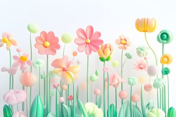 Colorful Flower banner. flower and leaves in circle. Round frame with background for logo, greeting cards.
