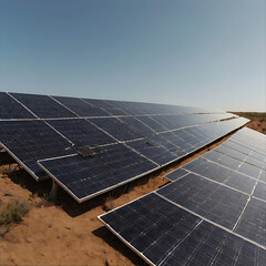  solar farm, vast field of solar panels, renewable energy, scenic landscape, desert environment, dramatic lighting, cinematic composition, stunning vista, majestic scale, clean energy technology