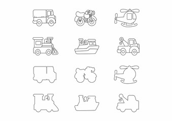 Icons Set Vehicle