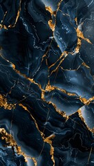 Obraz premium A dark marble texture with golden veins, perfect for backgrounds or design elements.