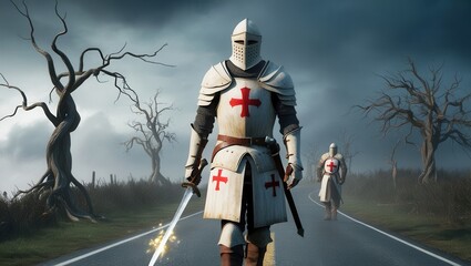 Naklejka premium Crusader Infantry.