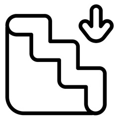 Stairs down Line Icon