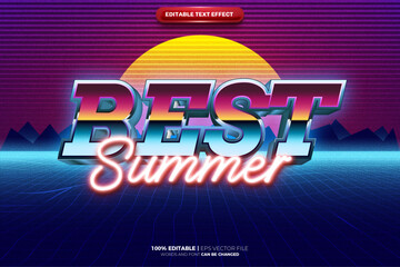 Best Summer Retro Glow 80S 3D Text Effect Style