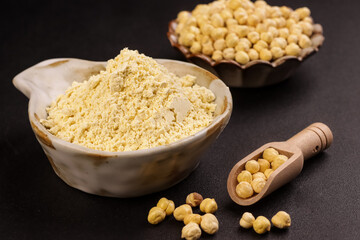 Besan Flour or Gram Flour or Chickpea Flour With Chickpea.