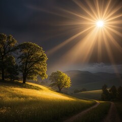 Sun over the dark country