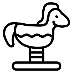 Spring horse Line Icon