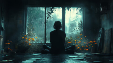 Fototapeta premium Depression over the window