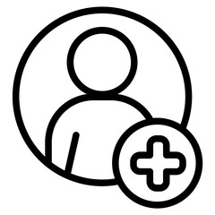 Fototapeta premium Add profile Line Icon