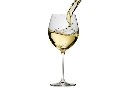 white wine pouring into glass