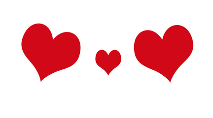Red heart shape isolated on white. Love symbol.Love and heart background

