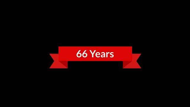 66 Years Red Ribbon Animation