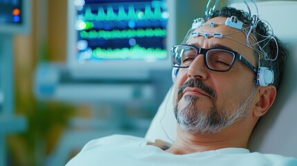 Patient undergoes transcranial magnetic stimulation procedure