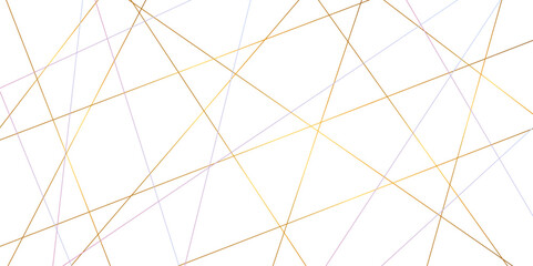 Abstract red and golden color line straight Vector in white background, geometric random chaotic line design with transparent background Vector Illustration.	