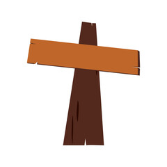 Direction Wooden Signboard Illustration