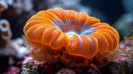 Obraz premium Vibrant Corals in a Serene Underwater Landscape Showcasing Nature's Beauty and Marine Life Diversity