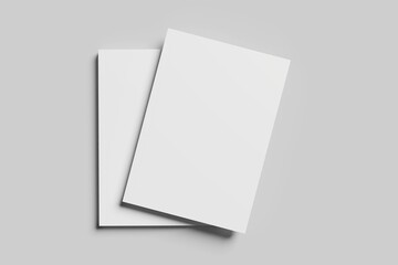 Blank softcover book mockup. Vector illustration isolated on white background. It can be used for promo, catalogs, brochures, magazines, etc. Ready for your design