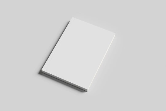 Blank softcover book mockup. Vector illustration isolated on white background. It can be used for promo, catalogs, brochures, magazines, etc. Ready for your design