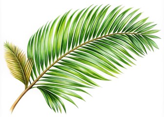 Obraz premium Tropical Coconut Palm Branch Doodle Illustration for Organic Design