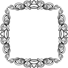 vintage elegant frame with a floral ornament engraving retro flower pattern antique style swirl decorative design element black and white filigree vector wedding invitation greeting card