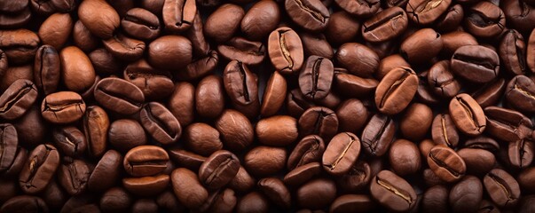 Naklejka premium Roasted coffee beans background