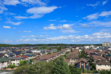 Obraz premium 【千葉県印西市】青空が広がる住宅街の風景