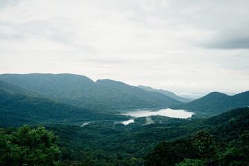 Obraz premium Big Anjunem Lake in the Goa tropics 