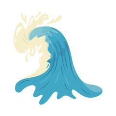 Illustration of Summer Ocean Waves. Vector Graphic in Abstract Design.