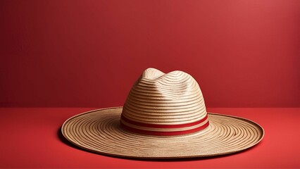 mexican hat agaisnt red background with space for text - Powered by Adobe