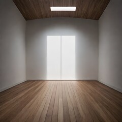 An empty space in new gray room, empty room with wooden floor