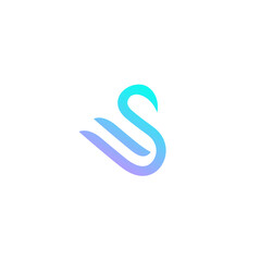 Swan Letter S Logo Design Vector