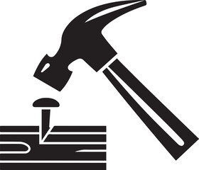 Repair icon. Hammer and nail