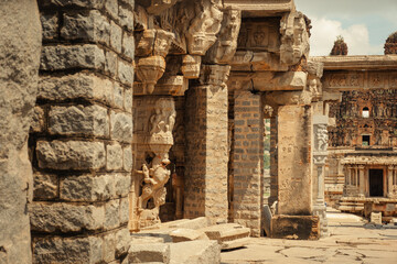 Vitthala Temple in Hampi, India. Part of the Group of Monuments at Hampi, designated as a UNESCO World Heritage Site