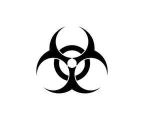 Biohazard sign icon. Monochrome silhouette with biohazard symbol vector design and illustration.

