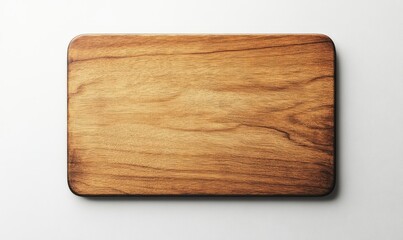 A blank wooden sign rests against a clean white background, showcasing its simple, elegant design, ideal for customization and artistic projects