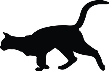 hunt cat black vector illustration