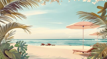 Fototapeta premium Chic and sophisticated poster promoting a luxurious beach holiday experience