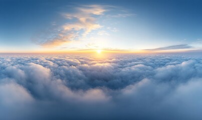 Panorama of clouds, HDRI, environment map , Round panorama, spherical panorama, equidistant projection, panorama 360, flying above the clouds, sky above the clouds