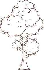 outline tree doodle cartoon