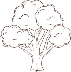 outline tree doodle cartoon
