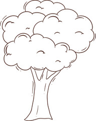 outline tree doodle cartoon