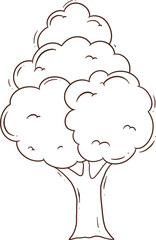 outline tree doodle cartoon