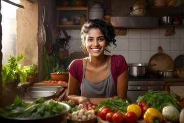 woman cooking in the kitchen
