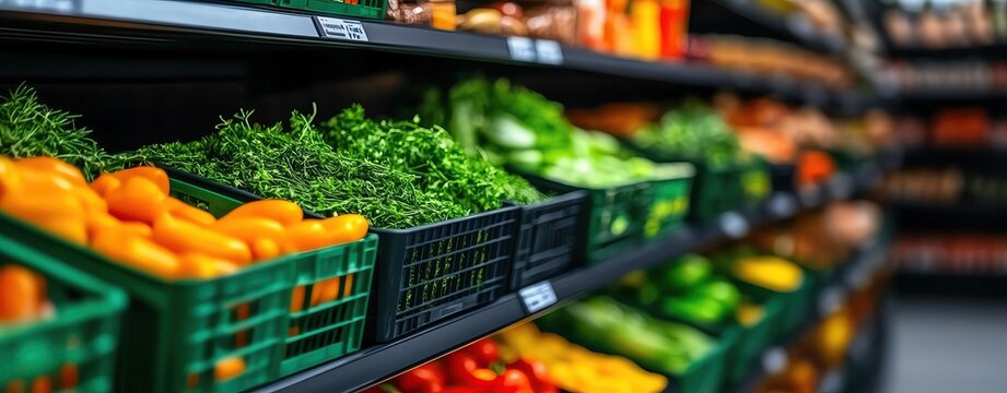 Supermarket with shelves of international foods and spices, diverse and colorful, international foods, global food market