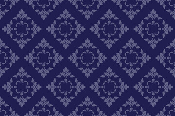 Fototapeta premium Ikat paisley embroidery on the fabric in Indonesia,India and asian countries, background, curtain, carpet, wallpaper, clothing, wrapping, Batik, vector illustration.