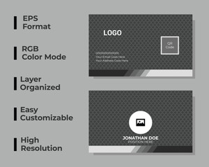 Modern visiting card, double sided corporate business card, personal visiting card, simple name card, minimal name card, layout, set