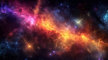Fototapeta premium Cosmic Nebula Background with Stars and Galaxy Dust